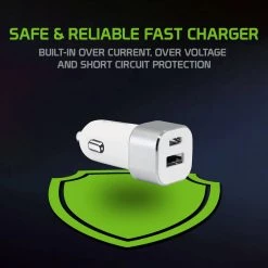 Cellet Wholesale Full Catalog PC30WCWT - Dual USB Car Charger, Universal High Power 30 Watt Dual (USB A & USB C) Port Car Charger With Type C Cable Included Compatible To Compatible To IPhone 13 Pro, 13 Pro Max, 13 Mini, Samsung Galaxy Z Fold3, Z Flip3, S21 Ultra By Cellet - White