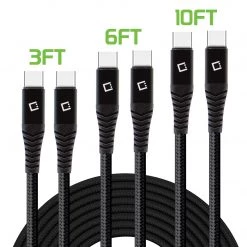 Cellet DCDC3PC - 3 Pack 3ft, 6,ft, & 10ft USB-C To USB-C Cables New Arrivals