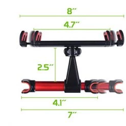 Full Catalog PH350RD - Universal Back Seat Headrest Tablet/Phone Mount Holder With 360 Degree Rotation For Apple IPad/Pro/Mini, IPhone X/8/8 Plus, Galaxy Tab S3, Note 8, Surface Pro 4, Etc. (fits Up To 8”) By Cellet - Red