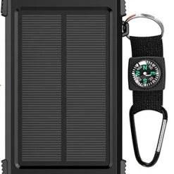 Cellet Full Catalog BMA10000BK -Solar Power Bank 10000mAh Universal Charging Pad Dual USB/Type C Micro USB Input -Black