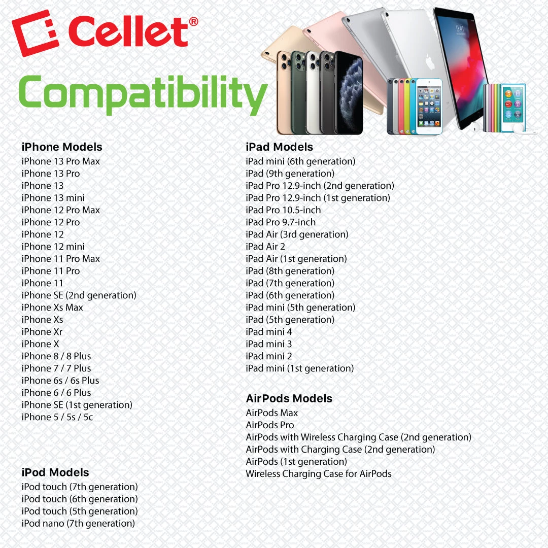 Full Catalog TCAPP8F12BK - Cellet 5 Watt (1 Amp) With Folding Blades Single Port Home Charger (Lightning Cable Included, Apple MFI Certified) - Black 8 Full Catalog TCAPP8F12BK - Cellet 5 Watt (1 Amp) With Folding Blades Single Port Home Charger (Lightning Cable Included, Apple MFI Certified) - Black