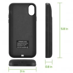 Cellet Full Catalog BIPHX - IPhone X, 5000mAh Rechargeable External Power Case For Apple IPhone X – Black (No Brand)