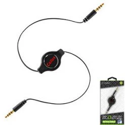CN3535RBKB - Cellet Black Retractable 3.5mm Pin To 3.5mm Input Stereo Audio Cable
