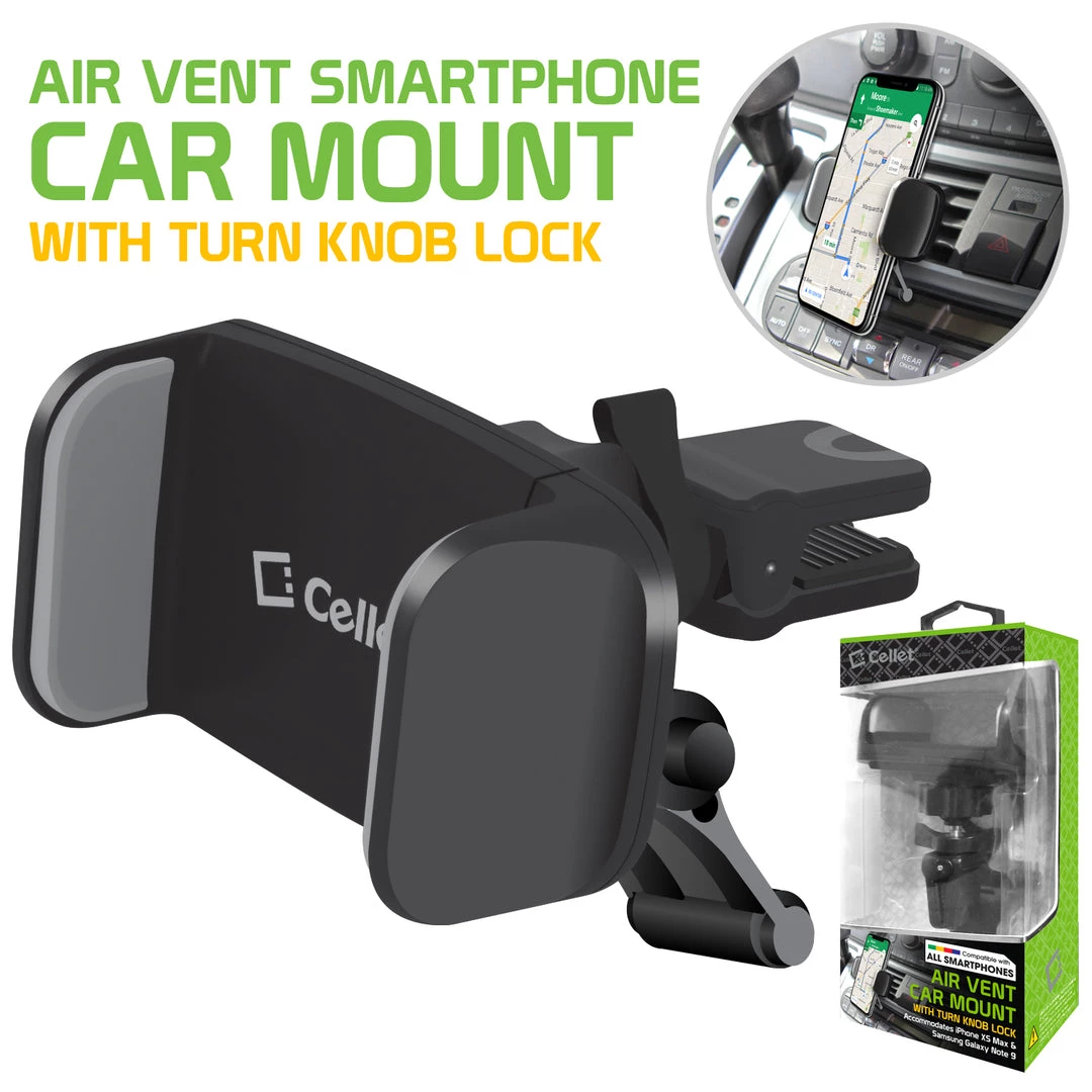 PHVENTE3 - Cellet Premium Air Vent Smartphone Car Mount With Vent Kickstand Support, 360 Degree Rotation & Tightening Knob Compatible To IPhone XS Max, XR, Samsung Galaxy S10, S10 Plus, S10e, Note 9 Full Catalog 1 PHVENTE3 - Cellet Premium Air Vent Smartphone Car Mount With Vent Kickstand Support, 360 Degree Rotation & Tightening Knob Compatible To IPhone XS Max, XR, Samsung Galaxy S10, S10 Plus, S10e, Note 9 Full Catalog