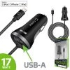 GoCellet Full Catalog PAPP8H34BK - MFI Certified Lightning Car Charger 3.4 Amp With USB Port