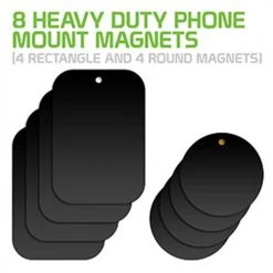 GoCellet Full Catalog CLCMETALP8 - 8 Heavy Duty Phone Mount Magnets - 4 Rectangle & 4 Round Magnets