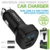 PQC3036BK - Dual USB Car Charger, Universal High Power 36Watt Dual (USB A & USB C) Port Car Charger With Quick Charge 3.0 By Cellet - Black Full Catalog