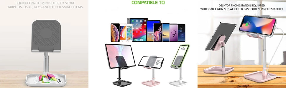 Cellet PH150PK - Adjustable Desktop Smartphone And Tablet Stand, Heavy Duty Adjustable Phone Stand With Mini Shelf, Non-Slip Rubberized Grips And Base Compatible To Smartphones, Tablets, IPads And Nintendo Switch – Pink Full Catalog 12 Cellet PH150PK - Adjustable Desktop Smartphone And Tablet Stand, Heavy Duty Adjustable Phone Stand With Mini Shelf, Non-Slip Rubberized Grips And Base Compatible To Smartphones, Tablets, IPads And Nintendo Switch – Pink Full Catalog
