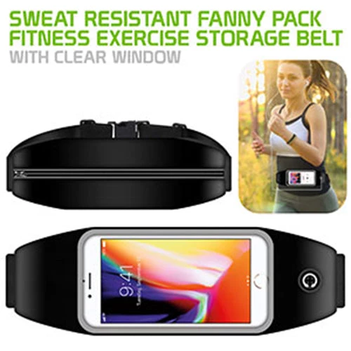 Cellet ACWAIST1 - Sweat Resistant Fitness Exercise Storage Belt With Smartphone Clear Window Fanny Pack Full Catalog 1 Cellet ACWAIST1 - Sweat Resistant Fitness Exercise Storage Belt With Smartphone Clear Window Fanny Pack Full Catalog