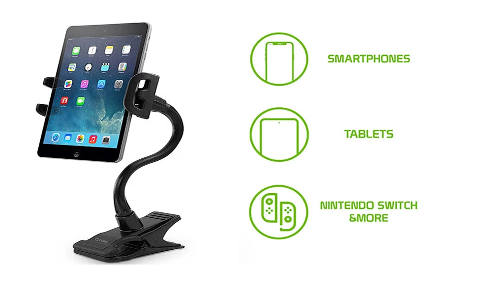 Cellet Wholesale New Arrivals PH500 - Tablet/Smartphone Clip Holder, Tablet/iPad & Smartphone Desktop Mount With Heavy Duty Clip, Adjustable Gooseneck And 360 Degree Rotation Compatible To IPhone 12 Pro Max, 12 Pro, Galaxy S21, S21 Plus, IPad Pro, IPad Mini Nintendo Switch And More 10 Cellet Wholesale New Arrivals PH500 - Tablet/Smartphone Clip Holder, Tablet/iPad & Smartphone Desktop Mount With Heavy Duty Clip, Adjustable Gooseneck And 360 Degree Rotation Compatible To IPhone 12 Pro Max, 12 Pro, Galaxy S21, S21 Plus, IPad Pro, IPad Mini Nintendo Switch And More