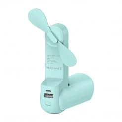 Cellet Full Catalog FAN300BL- Portable Multi Function Power Bank, Flashlight & Mini Fan, USB Powered -Blue